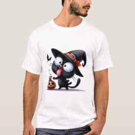 Roliga Halloween-häxkatten läskiga godsaker ✨🐾🎃 T Shirt
