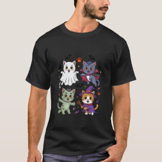 Roliga Halloween katter i kostymer T Shirt