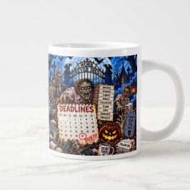 Roliga Halloween-mugg 20 oz - Deadlines Dör Aldrig Jumbo Mugg