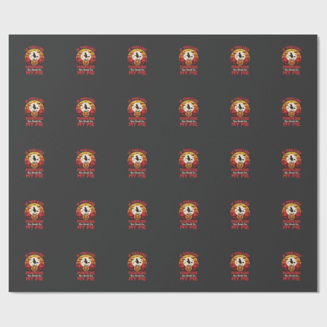 Roliga Halloween-pumpadekorationer Paj Design_1 Presentpapper (Platt)