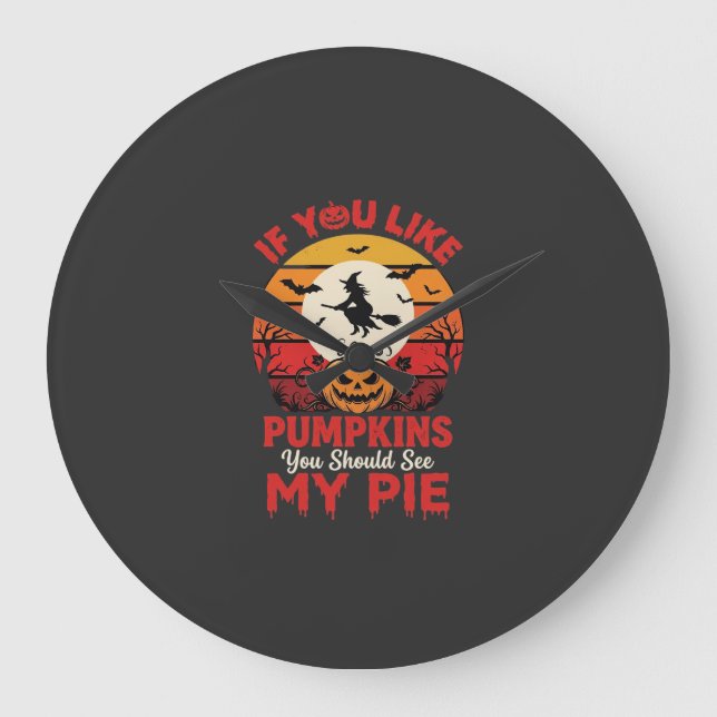 Roliga Halloween-pumpadekorationer Paj Design_1 Stor Klocka (Framsida)