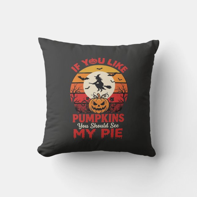 Roliga Halloween-pumpadekorationer pajs design_1 Kudde (Framsida)