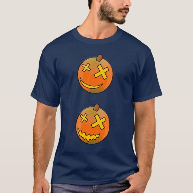 Roliga halloween-pumpagubbar Jack O Lantern-set T Shirt (Framsida)