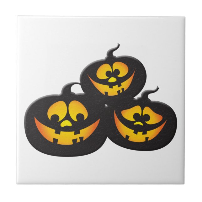 Roliga Halloween-pumpor Kakelplatta (Framsidan)