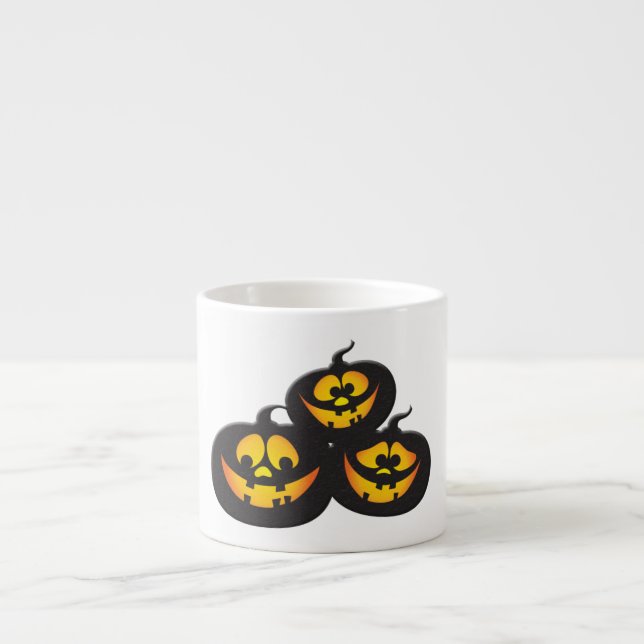 Roliga Halloween-pumpor med uttryck Espressomugg (Framsidan)