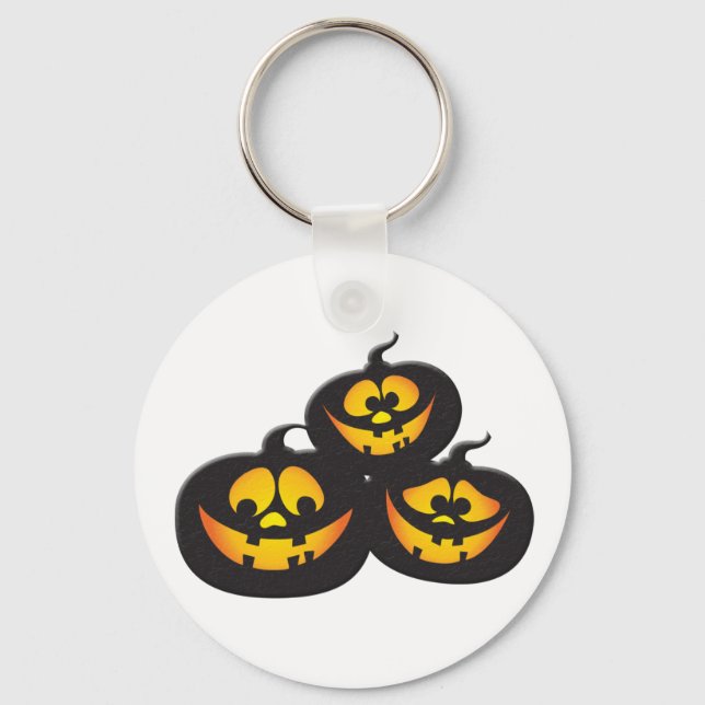Roliga Halloween-pumpor Nyckelring (Framsida)