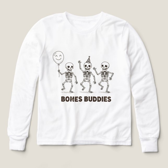 Roliga Halloween-skelett T Shirt (Design framsida)