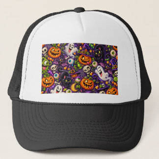 Roliga Halloween-spöken Pumpa och svarta katter Keps
