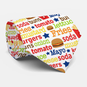 Roliga hamburgare och tie för mönster för slips