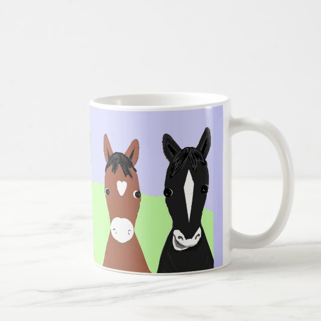 Roliga hästaffischer som blekas eller palomino kaffemugg (Höger)