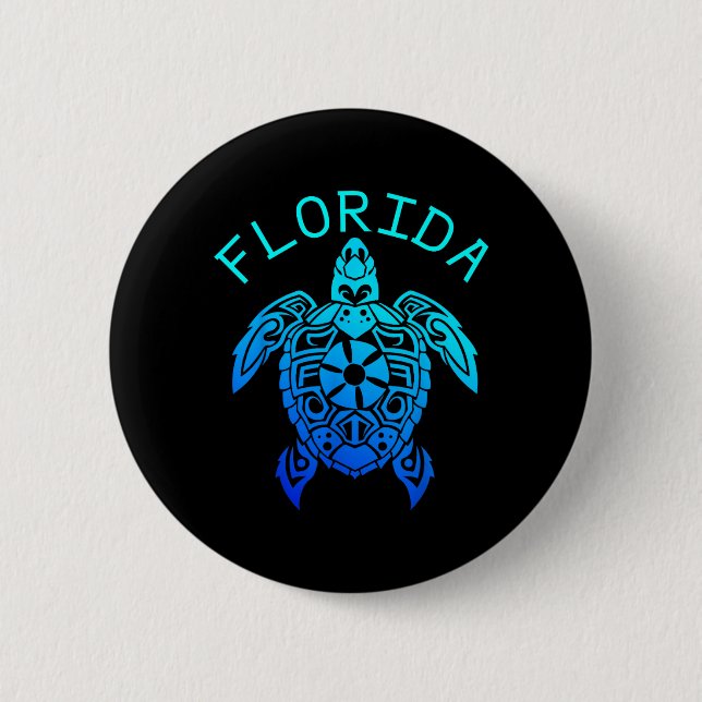 Roliga havssköldpadds-vibbar Florida strand sommar Knapp (Framsida)