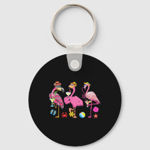 Roliga hawaiianska flamingos dricker Tail jul I Nyckelring