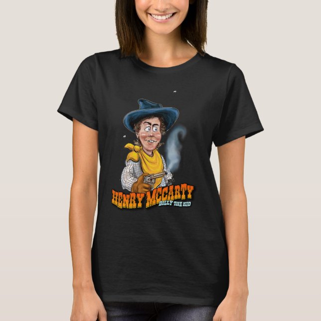 Roliga Henry McCarty alias Billy the Kid T Shirt (Framsida)