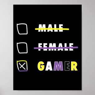 Roliga herr-nonbinära spelare En Poster
