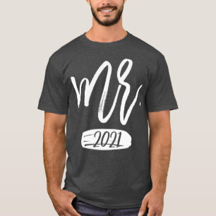 Roliga Herrpar Matching Mr och Mrs Est 2021 T Shirt