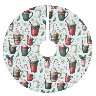 Roliga heta julfirande drycker Julmönster Julgransmatta Borstad Polyester