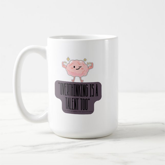 Roliga hjärnkraftskläder för överanalysatorer kaffemugg (Vänster)