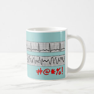 Roliga hjärt- rytmremsagåvor kaffemugg