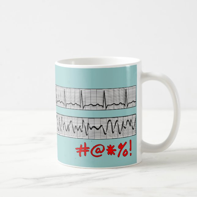 Roliga hjärt- rytmremsagåvor kaffemugg (Höger)