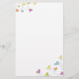 Roliga hjärtor brevpapper