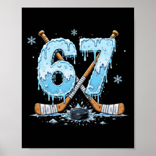 Roliga Hockey Älskare Dropp 6-7 Nummer Sex Sju Puc Poster
