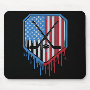 Roliga Hockey Drip Pojkar Glass Patriotiska Amerik Musmatta