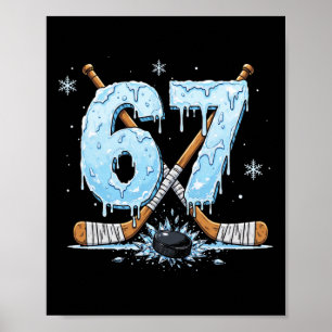 Roliga Hockeyälskare Dropp 6-7 Nummer Sex Sju Puck Poster