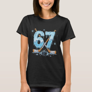 Roliga Hockeyälskare Dropp 6-7 Nummer Sex Sju Puck T Shirt