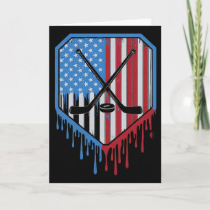 Roliga Hockeysjuka Pojkar Glass Patriotisk Amerika Kort