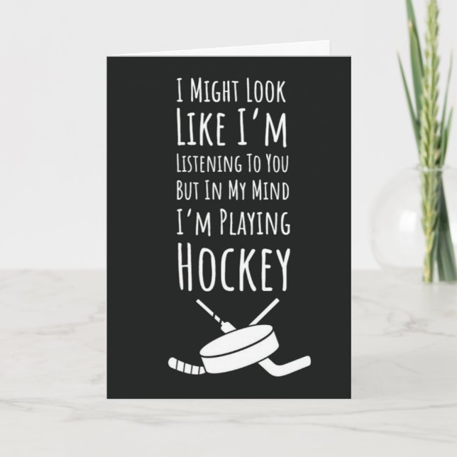 Roliga Hockeyspelarkort Glad Team Tomte Kort (Framsida)