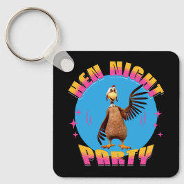 Roliga höns natt kyckling fest humor nyckelring