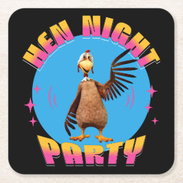 Roliga höns natt kyckling fest humor underlägg papper kvadrat