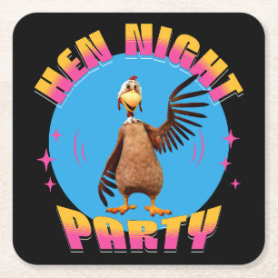 Roliga höns natt kyckling fest humor underlägg papper kvadrat