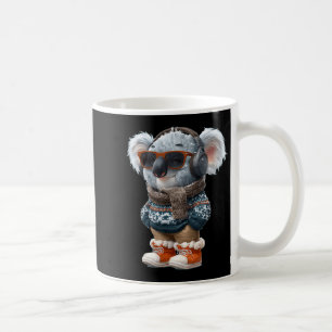 Roliga Hörlurar Koala Kostym för Vinterälskare Kaffemugg
