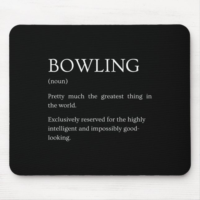 Roliga humordefinitioner kläder presenter bowling  musmatta (Framsidan)