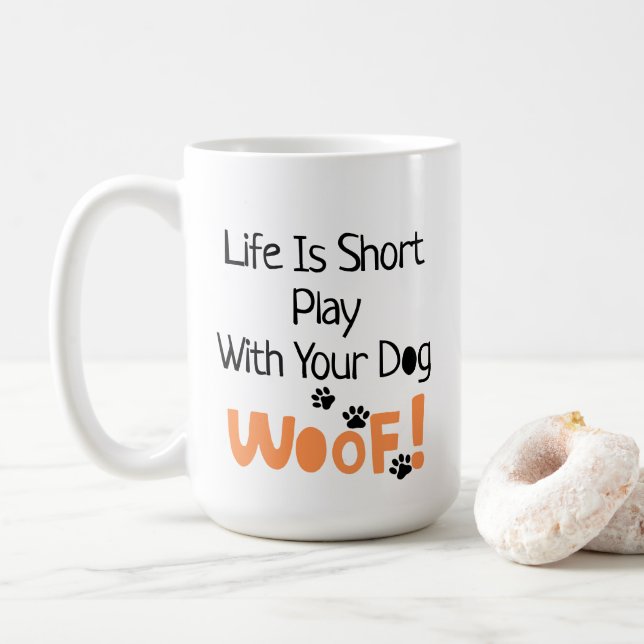 Roliga hundälskare Whimsical typografi Hund Kaffemugg (Med munk)