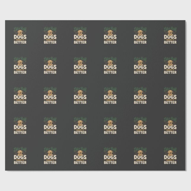 Roliga Hundar Gör Det Bättre Presentpapper (Platt)