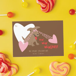 Roliga hundar klassrums valentinskort tack kort