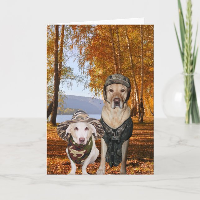 Roliga hundar/labbvalentin eller årsdag helgkort (Framsida)