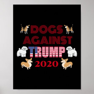 Roliga Hundar Mot Trump Antitrump  Poster
