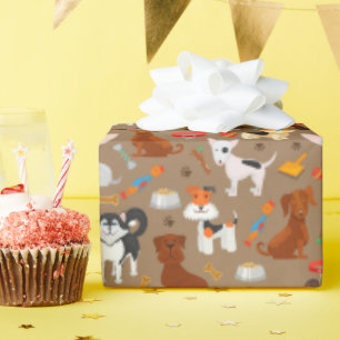 Roliga hundmönster bästa vän hund presentpapper