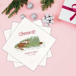 Roliga Hurr Hurr Orange Katt vs Julgran Semestrar Pappersservett