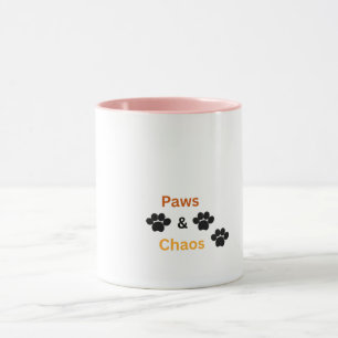 Roliga husdjur Mugg med Paws & Chaos