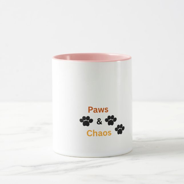 Roliga husdjur Mugg med Paws & Chaos (Center)