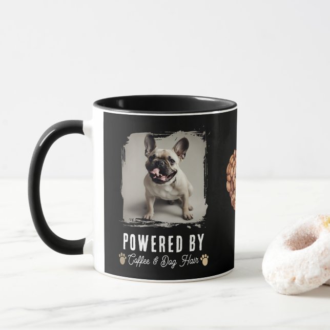 Roliga husdjurs-selfie-foton med hundhår och kaffe mugg (Med munk)