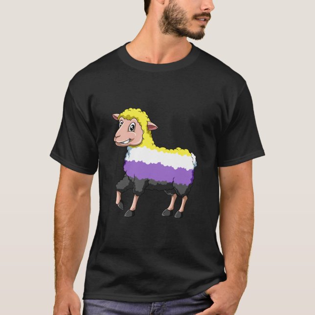 Roliga Icke-binära Får T Shirt (Framsida)