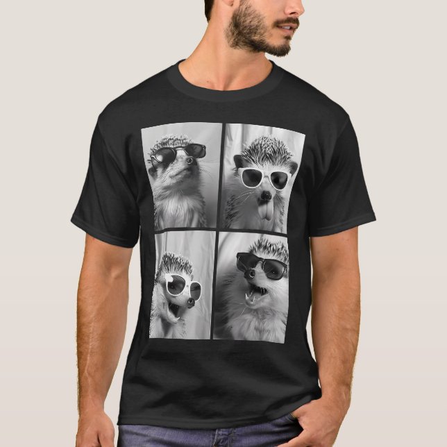 Roliga Igelkottar Solglasögon Coola Skogsdjur T Shirt (Framsida)