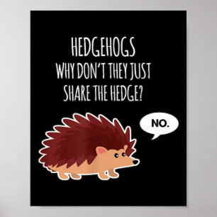 Roliga Igelkottar Varför Delar De Inte Häckarna Poster