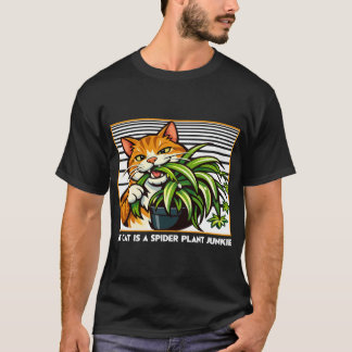 Roliga illustrationer av katter och spindelplantor t shirt