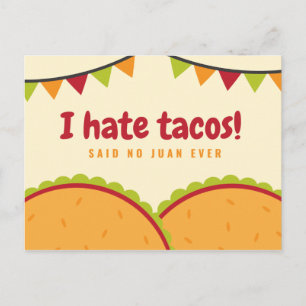 Roliga Illustrerade Mexikanska Tacos Vykort